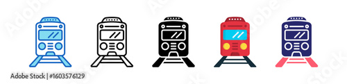 Public Transport Multiple Style Icon Set Collection.  