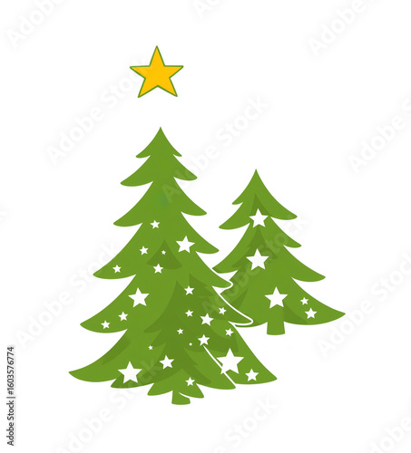 festive green christmas tre...