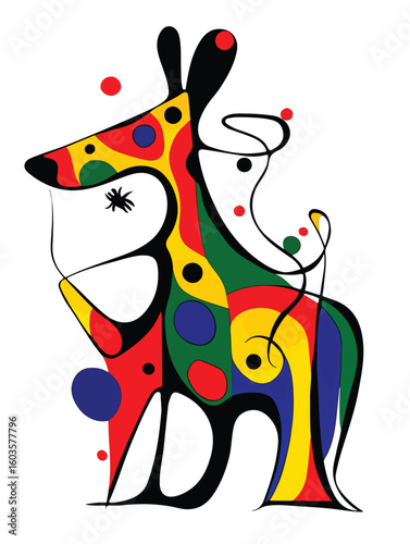 Modern Dog Composition – Artistic Freeform Pet Artwork