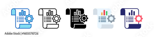 Data Report Multiple Style Icon Set Collection.  