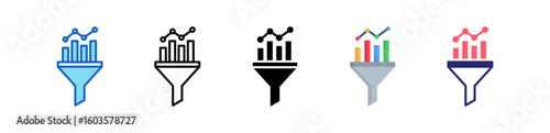 Funnel Multiple Style Icon Set Collection.  