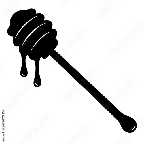 vector illustration of honey dipper