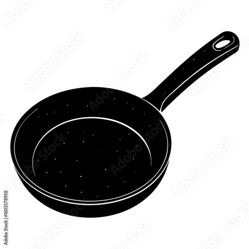 Friying pan on white background 