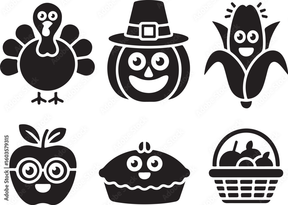 Fototapeta premium Cute Pumpkin Pie Clipart | Thanksgiving SVG