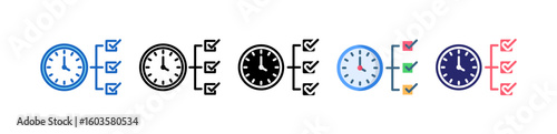 Checklist Multiple Style Icon Set Collection.  