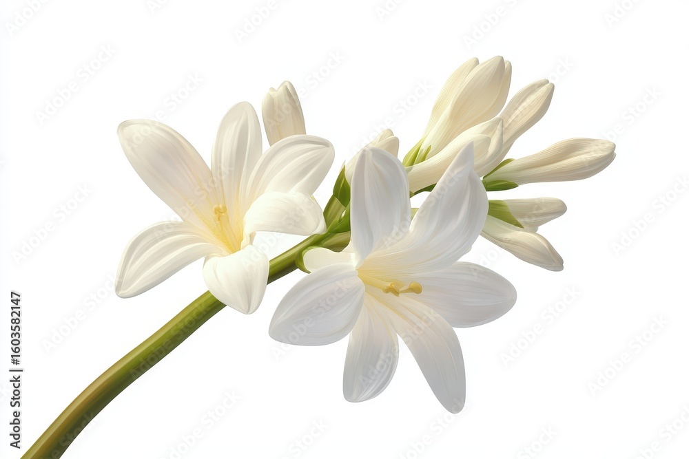 Tuberose isolated in 3d cartoon character on white background Tuberose isolated in 3d cartoon character on white background