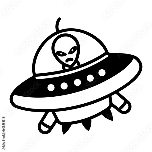 A hand drawn icon denoting an alien cruiser ship
