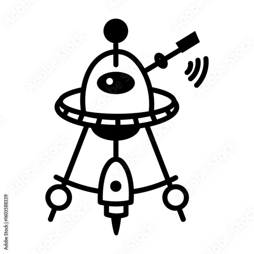 A sketchy style icon showing an alien communicator
