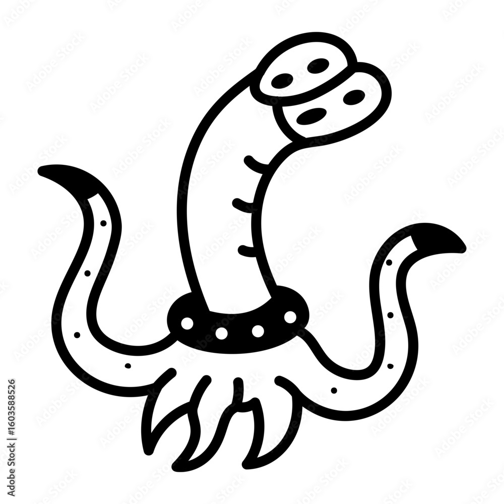 Fototapeta premium A doodle style icon showing a space monster 