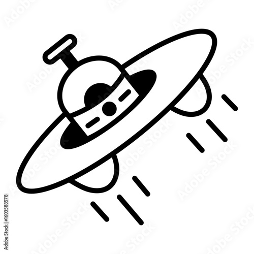 A doodle style icon representing a space ufo
