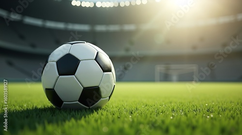 Soccer ball, football. Banner composition