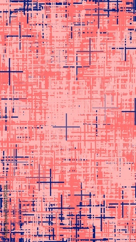 Digital Grid Abstraction: An artistic digital artwork of intersecting lines and crosses forming a visually intriguing grid, using a color palette that creates a sense of complexity and order.