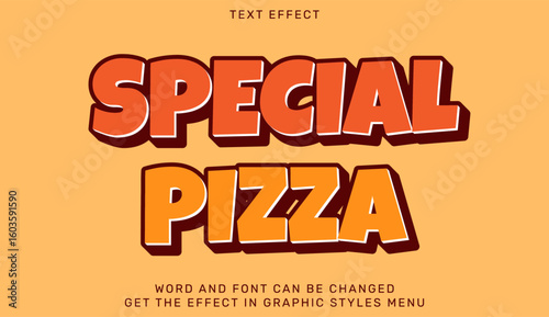 Special Pizza text effect vibrant typography perfect for branding, advertisements, or menu designs demanding a striking visual representation