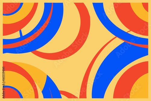 Abstract Arcs Red Blue Yellow Orange background curves