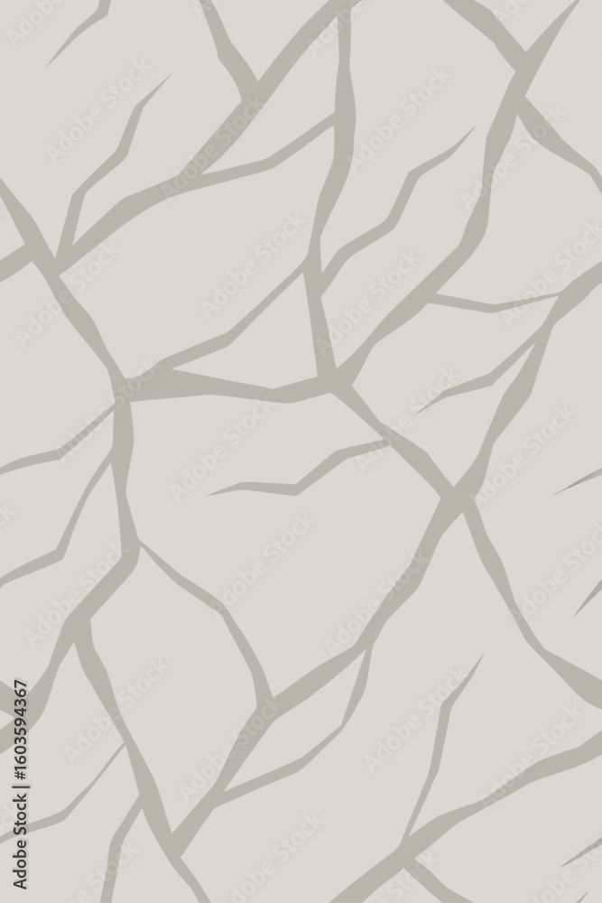 Obraz premium Abstract light beige background with grey crack pattern vector
