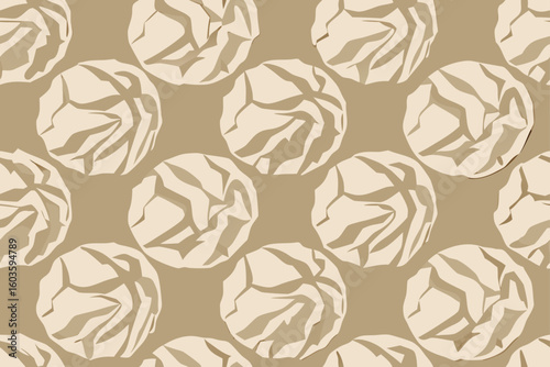 Crumpled paper texture background beige brown