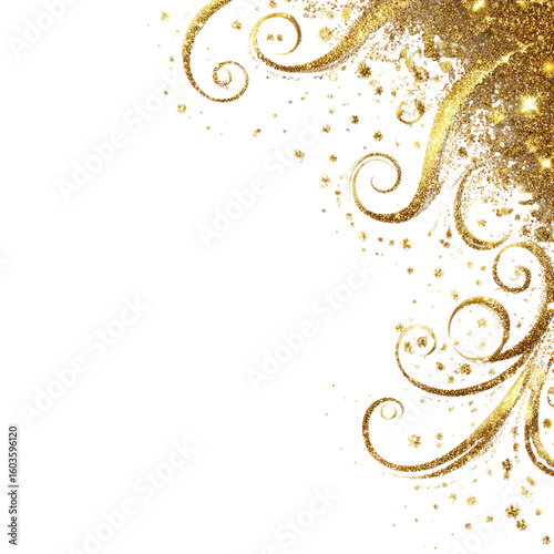 Gold ornate border on black