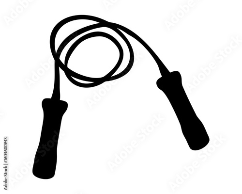 jumping rope black silhouette vector, jump rope icon