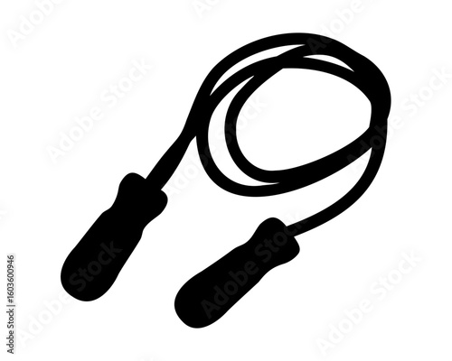 jumping rope black silhouette vector, jump rope icon