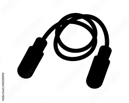 jump rope silhouette, jump rope icon, vector illustration
