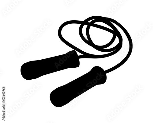jumping rope black silhouette vector, jump rope icon