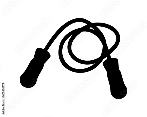  jump rope silhouette, jump rope icon, vector illustration