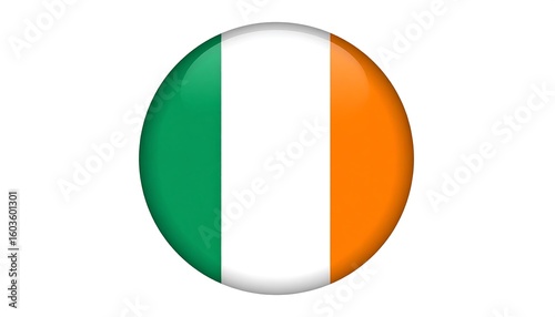 Circular Irish flag graphic