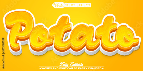  Crispy and Delicious Fast Food Potato Snack Vector Editable Text Effect Template