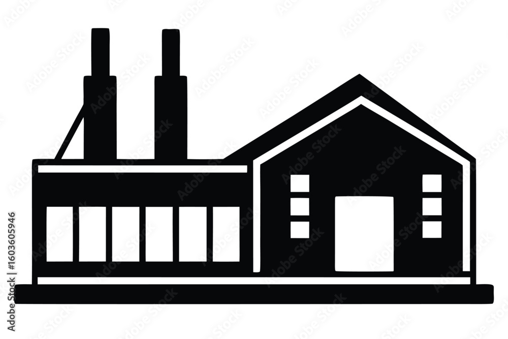 Obraz premium production hall vector icon illustration