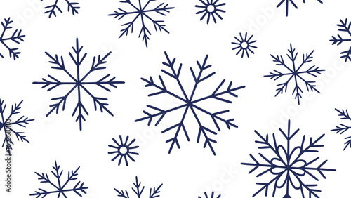 Seamless pattern of hand drawn snowflakes on white background for winter holidays christmas designs greeting card decoration vector art
