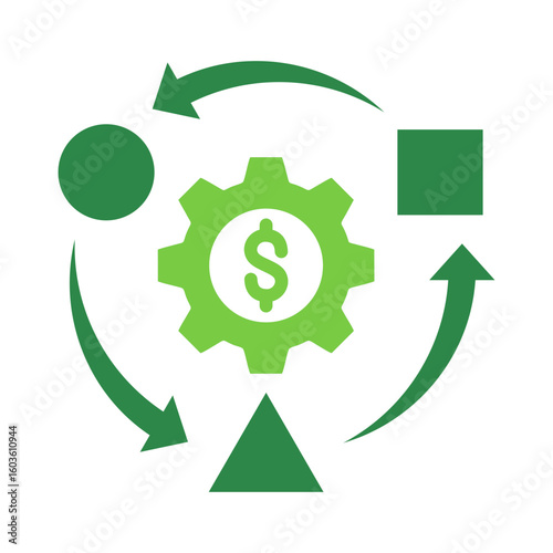 Business Model Icon Vector Illustration Green Version