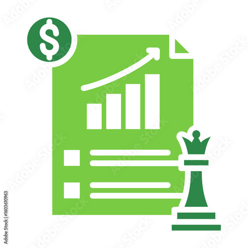 Business Plan Icon Vector Illustration Green Version