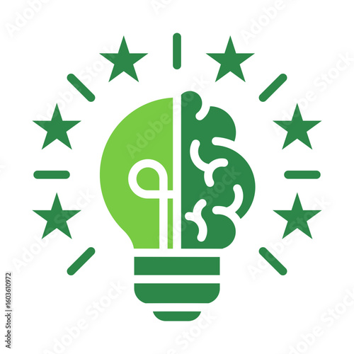 Creativity Icon Vector Illustration Green Version