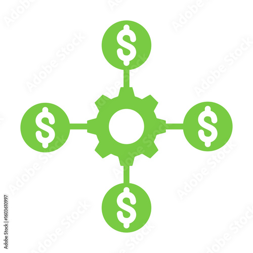 Crowdsourcing Icon Vector Illustration GreenVersion