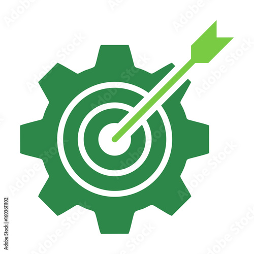 Goal Setting Icon Vector Illustration Green Version