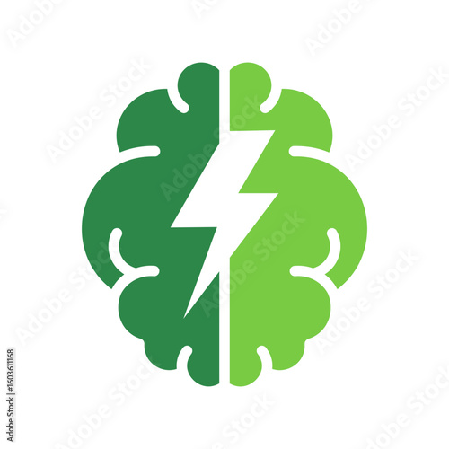 Mind Power Icon Vector Illustration Green Version