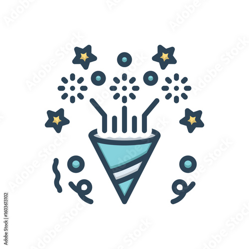 Color illustration icon for congratulation