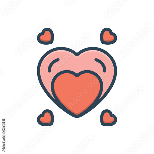 Color illustration icon for hearts