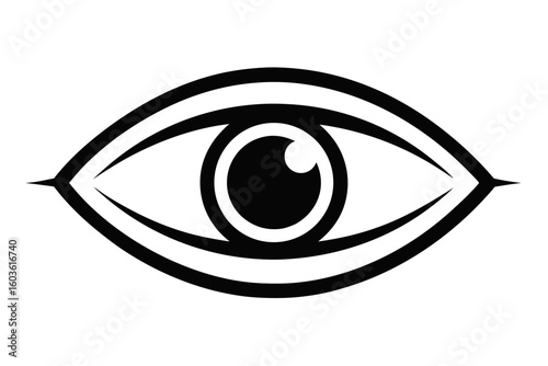 Elegant vector illustration of an eye icon, symbolizing vision and beauty with a clear iris and pupil design