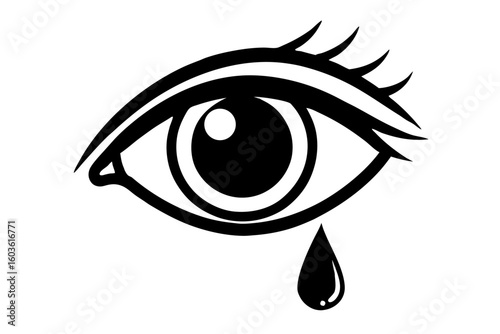 A striking vector illustration of a human eye, featuring a detailed iris and elegant eyelashes, perfect as an icon or symbol of vision and beauty