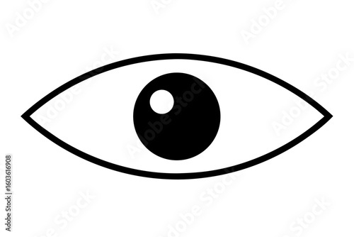 Eye icon vector illustration, a symbol of vision and sight, featuring a detailed design of the human eye with iris and pupil