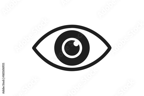 Black human eye vision optical symbol vector illustration