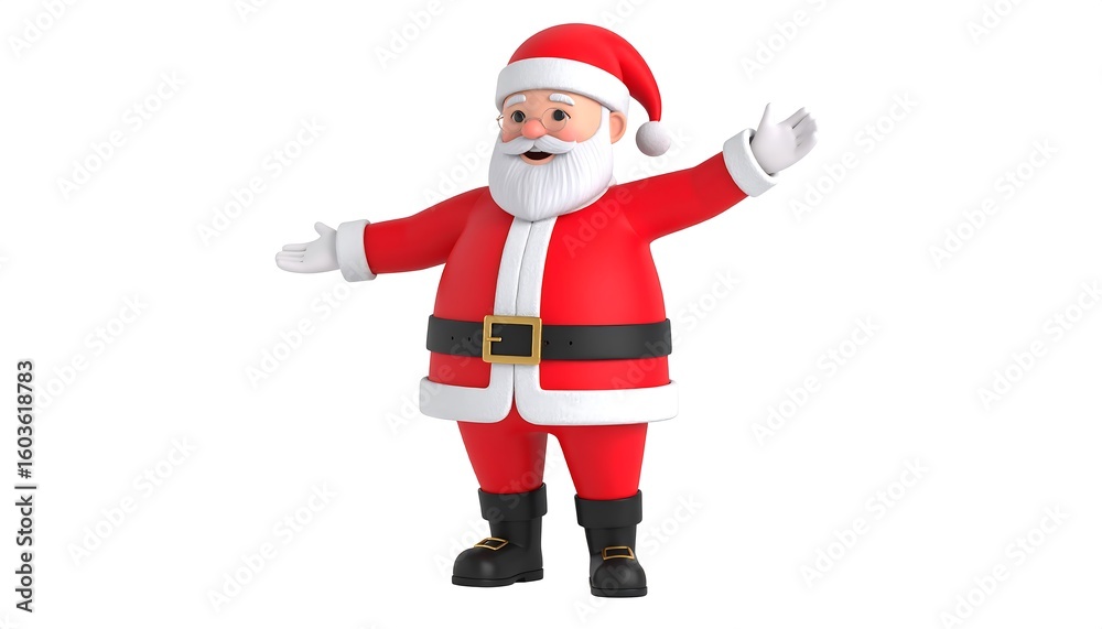 Cartoon Santa Claus, welcoming pose Cartoon Santa Claus, welcoming pose