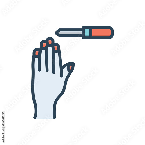 Color illustration icon for manicure
