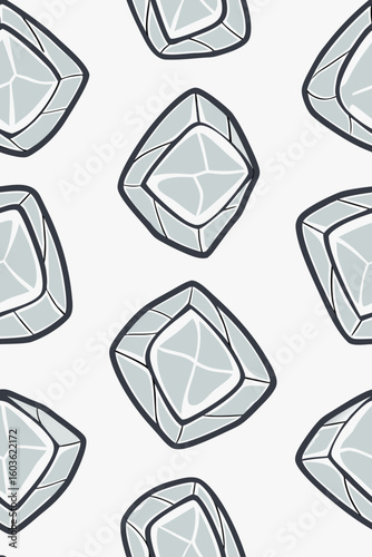 Geometric Gemstone Pattern diamond crystal