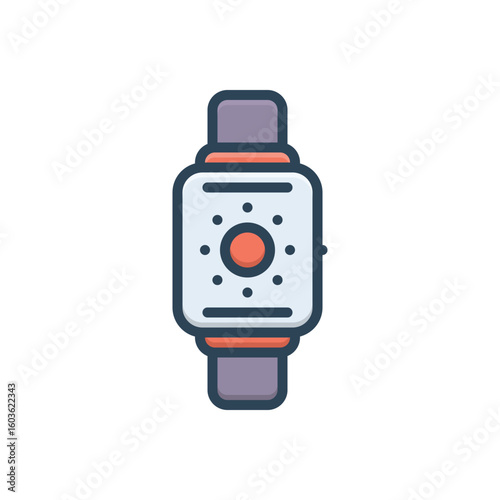 Color illustration icon for smartwatch