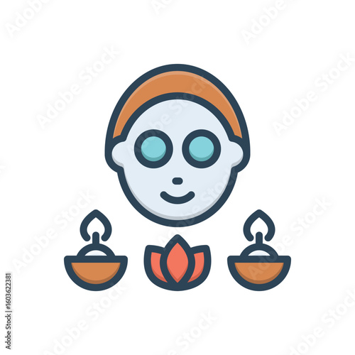 Color illustration icon for spa