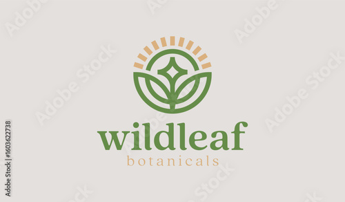 Leaf Flower Tree monoline. Universal creative premium symbol. Vector sign icon logo template. Vector illustration