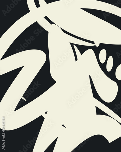 Abstract Poster Scratches Wall Decor on Dark