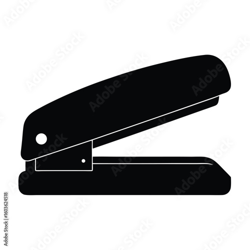A black stapler silhouette an essential tool for office document binding